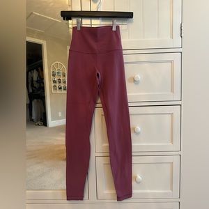 Lululemon High Waisted Leggings in light maroon